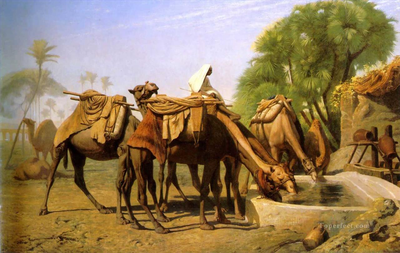 Camels at the Fountain Greek Arabian Orientalism Jean Leon Gerome Oil Paintings